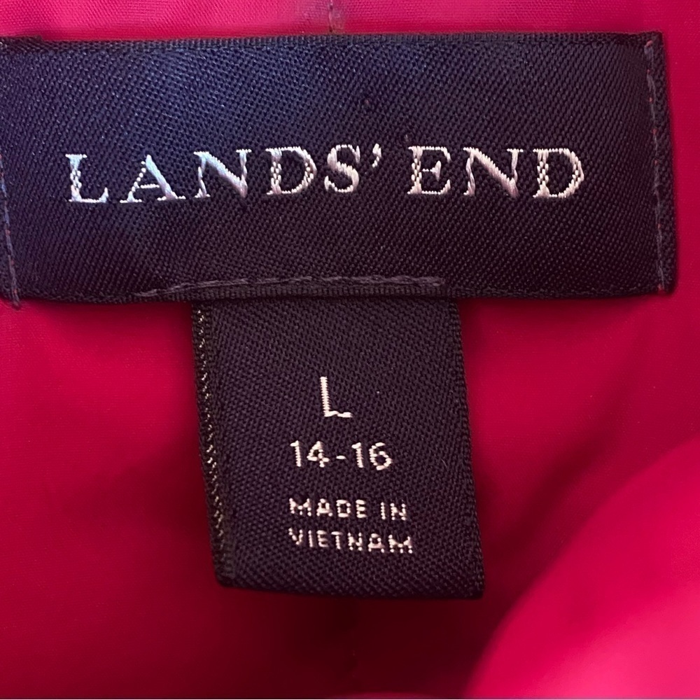 Lands'end Women's Pink Snap Up Goose Down Quilted Puffer Vest Large L 14 - 16 - Picture 3 of 7